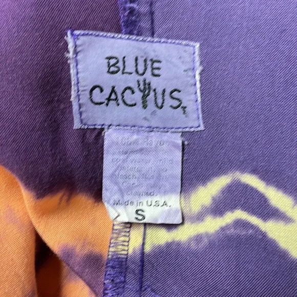 Blue Cactus Tie Dye Boho Oversized Cardigan Jacket - Picture 9 of 9